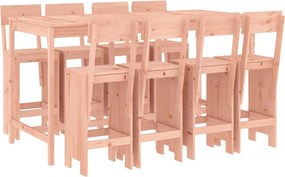 vidaXL Set bar de grădină, 9 piese, lemn masiv douglas