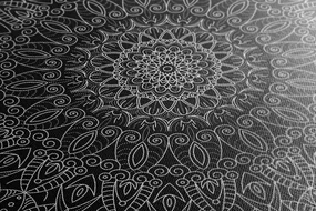 Tablou Mandala decorativă detaliată în design alb-negru