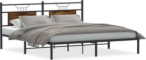 vidaXL Cadru de pat fără saltea Stejar afumat 183x203cm Lemn prelucrat