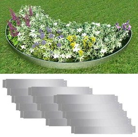 vidaXL Set gard gazon plăci flexibile 15 buc. 100x14 cm oțel zincat