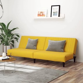 337646 vidaXL Canapea extensibilă cu 2 locuri, galben, catifea