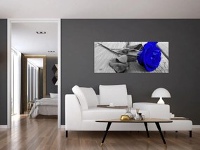 Tablou - Trandafir albastru (120x50 cm)