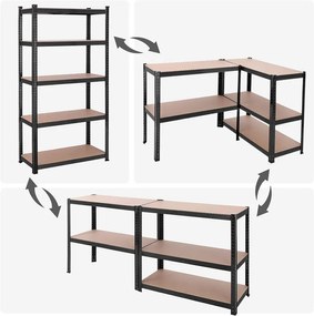 Raft Songmics, 5 rafturi, 180 x 90 x 40 cm, Negru, GLR040B01