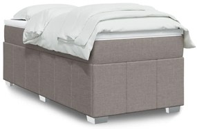 vidaXL Pat box spring cu saltea, gri taupe, 80x200 cm, textil
