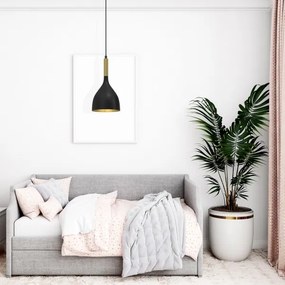 Lustră pe cablu NOAK 1xE27/60W/230V neagră/aurie