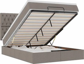 vidaXL Cadru de pat otoman cu saltea Taupe 140x190cm Material