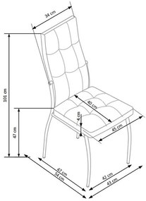 Scaun tapițat K209 de sufragerie - bej
