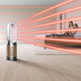 Purificator de aer 3in1 Dyson HP09 NK/GD, Racitor, Incalzitor, Pana la 81 m², Wi-Fi, 10 viteze, Oscilatie, Auto senzor aer murdar, Nichel/Galben