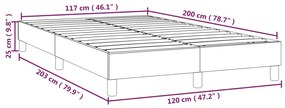 Cadru de pat box spring, gri, 120x200 cm, piele ecologica Gri, 25 cm, 120 x 200 cm