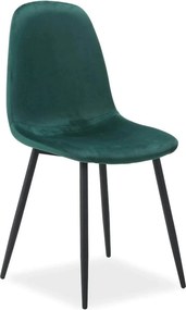 Scaun FOX, verde/negru, stofa catifelata/metal, 44x39x86 cm
