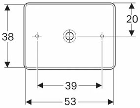 Lavoar pe blat Geberit Variform dreptunghiular fara preaplin 55x40 cm