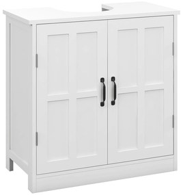 kleankin Mobilier sub lavabou pentru baie mobilier sub chiuvetă cu dublă ușă și raft reglabil, 60x30x60cm, alb | Aosom Romania