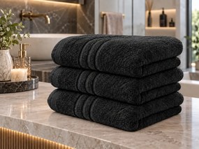 Prosop de corp Confort negru 70 x 140 cm, 100% bumbac