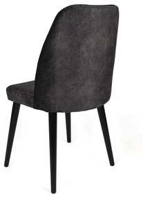 Set 2 scaune haaus Alfa, Antracit/Negru, textil, picioare metalice