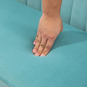 HOMCOM Canapea retro design 2 locuri, picioare din lemn, 117 cm x 56,5 cm x 77 cm, Verde | Aosom Romania