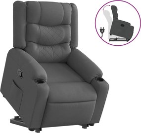 vidaXL Fotoliu rabatabil cu ridicare pe verticală, gri închis, textil