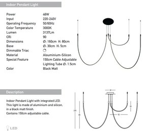 Lustra LED design decorativ modern Tube II L-160cm