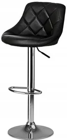 JAKS SCAUN DE BAR ECO-PIELE NEAGRĂ - CROM