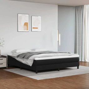 Saltea de pat cu arcuri, negru, 180x200x20 cm, piele ecologica Negru, 180 x 200 cm