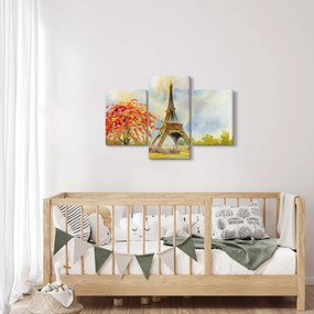 Tablou pictat cu turnul Eiffel (90x60 cm)