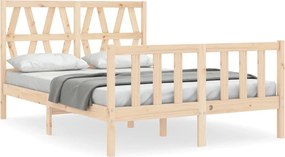 vidaXL Cadru de pat fără saltea, 140x190 cm, lemn masiv de pin