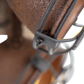 Proiector industrial maro ruginiu cu lemn inclinabil cu 4 lumini - Gina