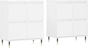 vidaXL Servante, 2 piese, alb, lemn prelucrat