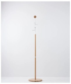 Cuier din lemn masiv de stejar cu detalii albe Gazzda Hook