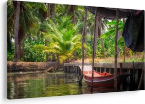 Tablou - Nava din lemn în canal , Thailand (90x60 cm)