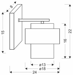 Lampă de perete SPIEGA 1xE27/60W/230V auriu/negru