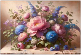 Tablou - Masă plină de flori (90x60 cm)