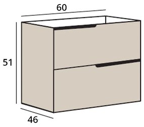 Mobilier pentru lavoar incastrat 60 cm, alb mat, Fluminia Bari Alb