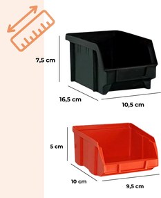 Organizator suspendat pentru atelier ORDER, 30 de cutii, 64x2x38cm, roșu/negru Jurhan