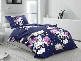 Lenjerie de pat din bumbac UNICORN albastru Dimensiune lenjerie de pat: 70 x 90 cm | 140 x 200 cm