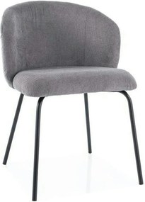 Scaun KEVIN, gri/negru, stofa clasica/metal, 57x44x79 cm