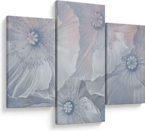 Tablou - Flori albastre pe perete (90x60 cm)