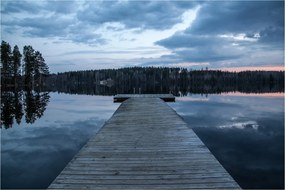 Tablou - Ponton de lemn, lac (90x60 cm)