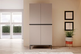 Dulap Nicole 100 cm dormitor - MDF roz antic / picioare negre