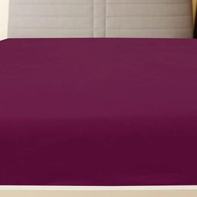 Cearsaf de pat cu elastic, 2 buc, bordo, 140x200 cm, bumbac