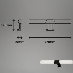 Aplică LED pentru oglindă de baie Briloner 3113-115 LED/12W/230V IP44 negru