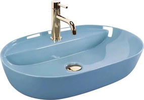 Lavoar pe blat Rea Aura oval 61 cm albastru lucios