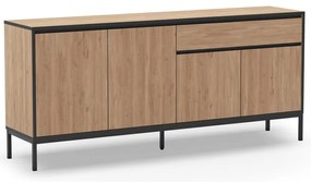 Comodă în culoare naturală joasă cu aspect de lemn de stejar 180x80 cm Lorenza – Marckeric