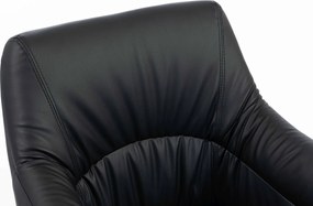 HR840N Scaun Negru Piele Ecologica cu Bază Cromata