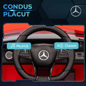 AIYAPLAY Mașină electrică pentru copii Mercedes-AMG GTR, 2 motoare, telecomandă, 3-5 km/h, roșu, 3-6 ani | Aosom Romania