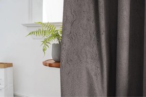 Draperie opaca DUNES VELVET 140x250 cm, gri inchis Agatat: Inele metalice