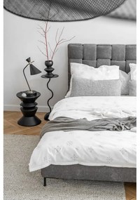 Pat matrimonial gri tapițat cu somieră 160x200 cm Eve – Miuform