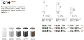 Stalp pentru iluminat exterior Torre pt1 h60 cafeniu