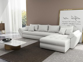 Colțar extensibil dumonde cu ladă de depozitare si sezut confortabil din spuma high-density, Loana XL Euphoria Ivory II 335x185 cm
