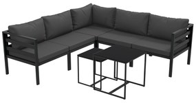 Outsunny Set de Mobilier de Gradina din 7 Piese cu Canapea de Colt, Masa de Cafea, Set de Mobilier Sectional, Gri | Aosom Romania