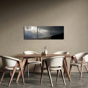 Tablou cu furtuna în apropiere (cu ceas) (90x30 cm)